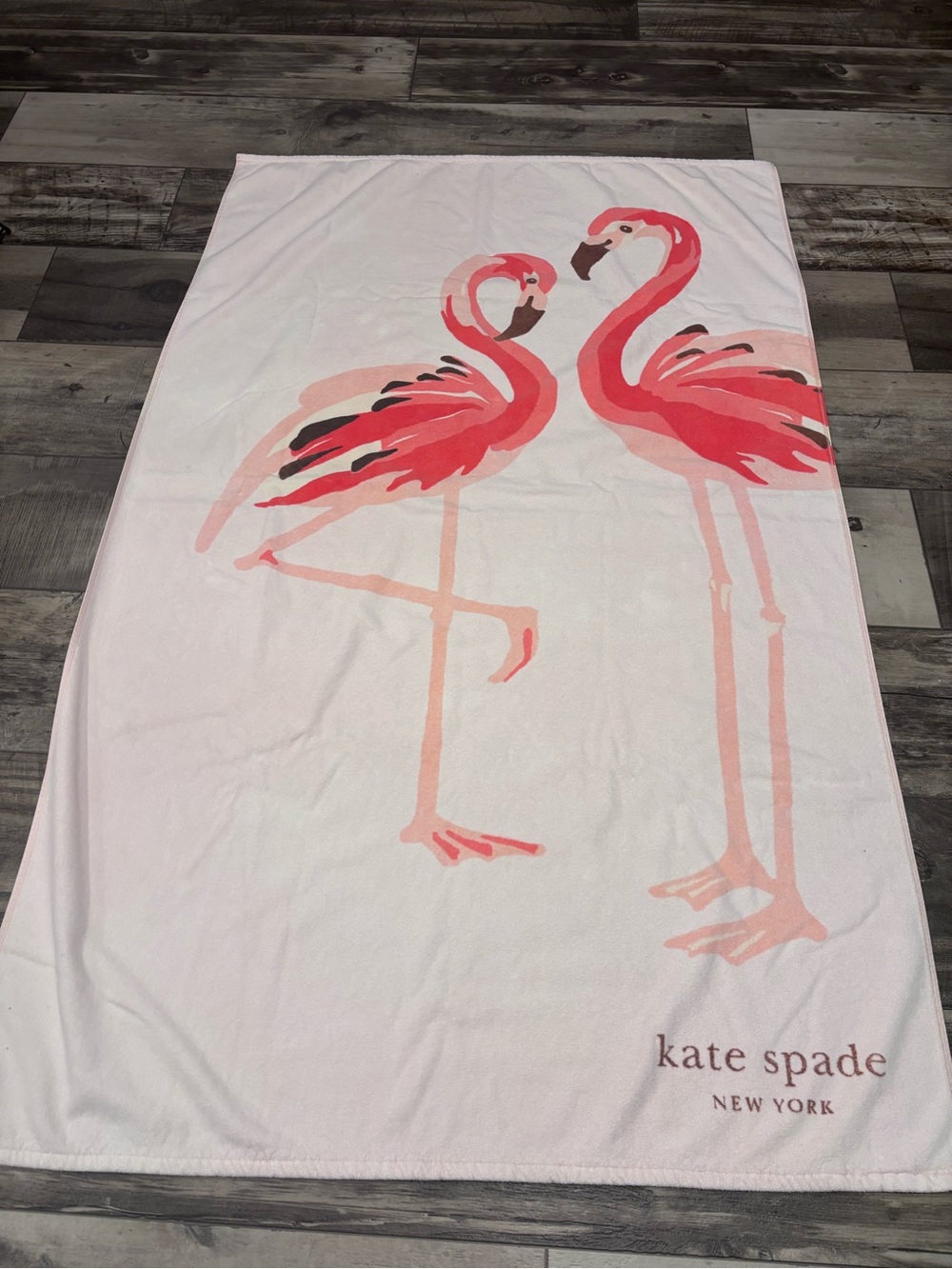 kate spade Flamingo Print Beach Towel in Pink and Coral